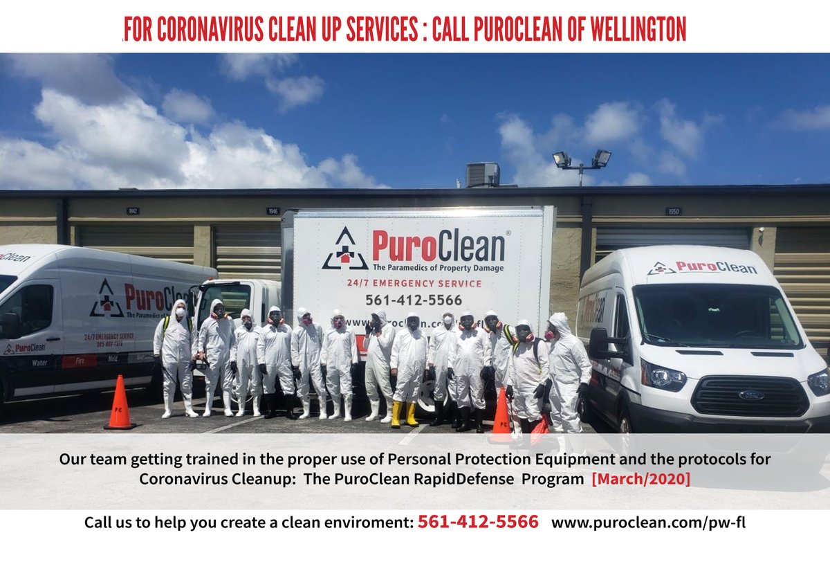PuroCleanWPB's tweet photo. Be safe and call the pros! #coronavirus #covid19 #biohazard #cleaningservices #cleanupservices https://t.co/fVhsFUzXd1