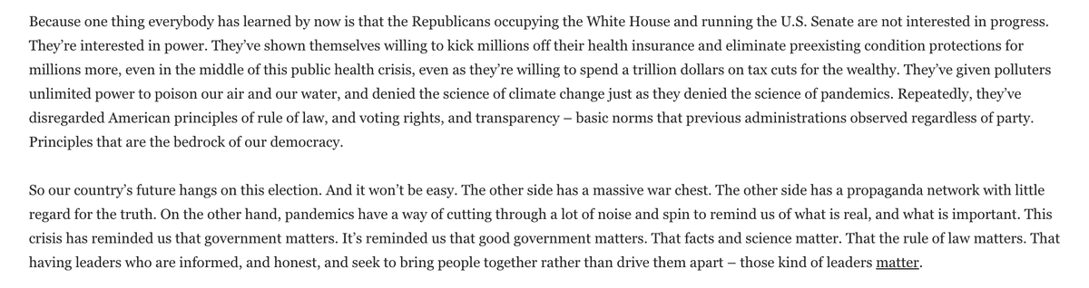 This is the section of Obama's endorsement referenced before - he has clearly been holding back a lot of thoughts for the last 3 years -->