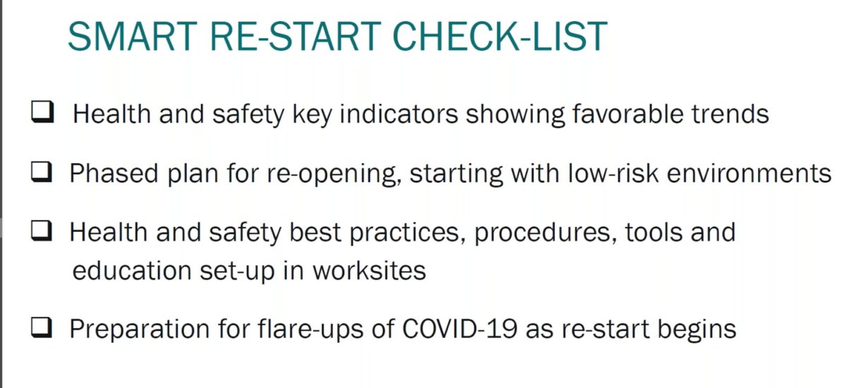 Dr. Raymond: You want to restart the economy? Here's a checklist - realize that COVID-19 will be *stalking the human race* for a while, and make policy based on solid data and science.