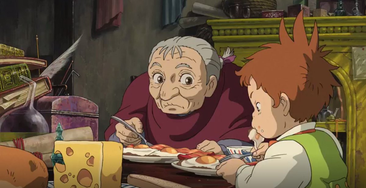 OKKK-LaAaA~ The one and only food scene we care about in this movie, yeah? lol! I'm not a huge fan of bacon, but Howl's Moving Castle's breakfast scene makes me feel like I need to eat it right NOW!!!