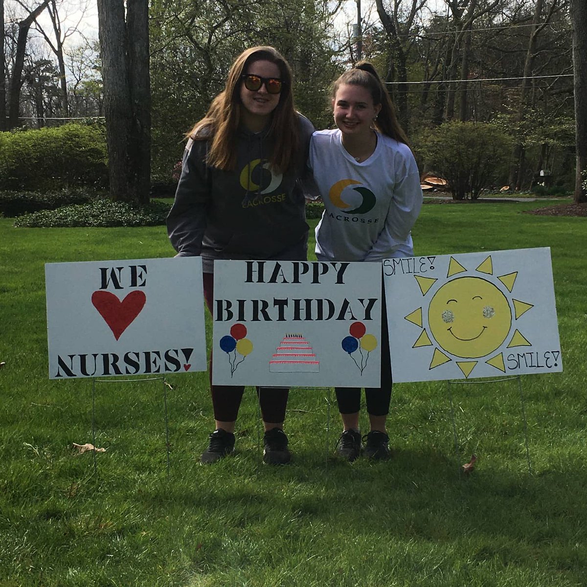 OLMA_NJ's tweet photo. What to do with old Open House signs? Paint over them and make kindness signs instead, of course! That's exactly what Lindsey and Anissa, both OLMA sophomores did! They also made their very own kindness rocks! Get it?! #CharitableChallenge #OLMACares #OLMAOnline #SeeTheGood https://t.co/dRV6CgOxqR