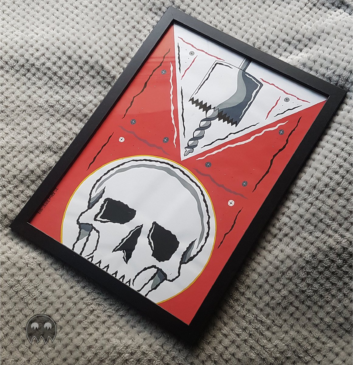 heathen (a3)one of the first skulls i ever made https://robcryptx.bigcartel.com/product/heathen-jaggy-skull-painting-a3