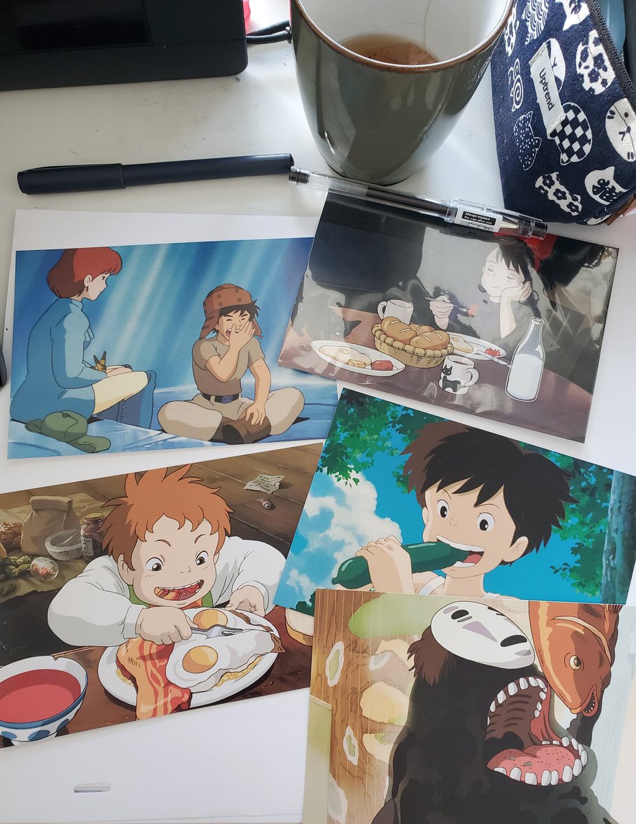 Also! Thought I'd mention that The Ghibli Museum a year or so ago had a food centered postcard pack! 「食べるを描く。」I didn't visit the museum that year but a friend of mine did and bought me these cards as a gift :) I have some on my wall in my bedroom 
