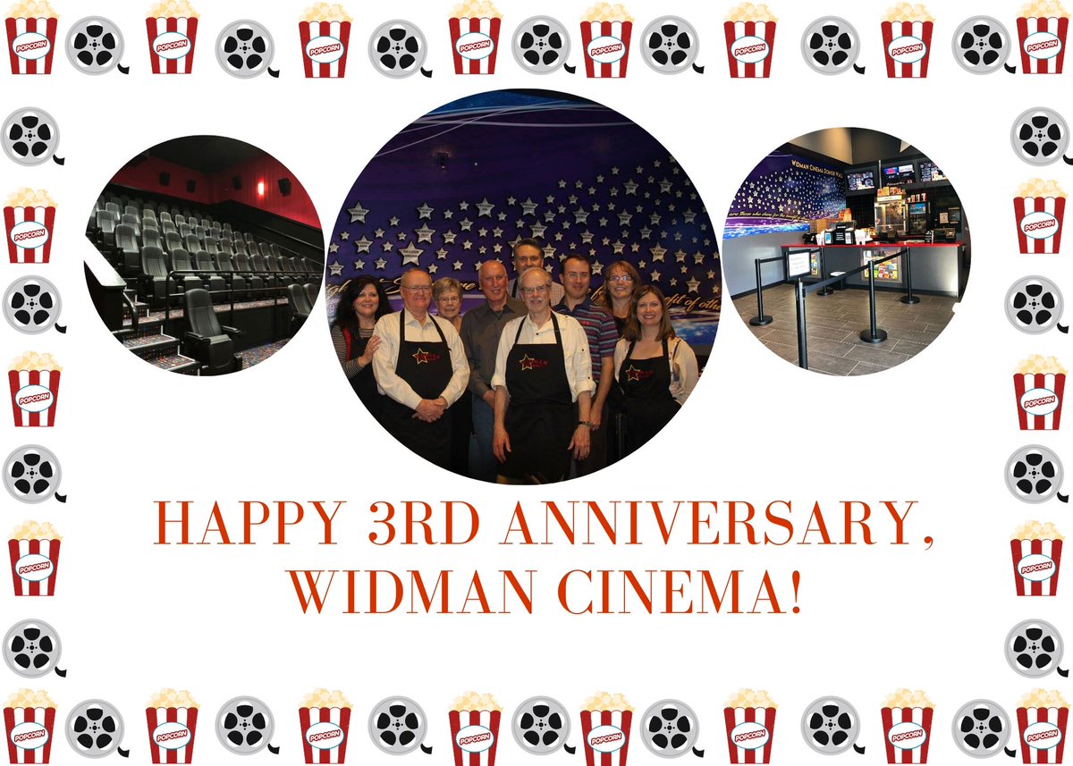 WidmanCinema's tweet photo. Three years ago we were celebrating our opening weekend! We can not wait to be back open showing movies at Widman Cinema! https://t.co/E8Fv1c42Hw