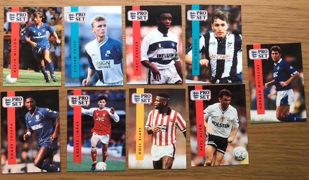 Pack 2 opened  #ProSetChallengePaul Parker in QPR prime.Everton vintage WhitesidePaul of the AllensAnders Limpar in full Arsenal flightStoke's Noel Blake, Kevin Wilson for CFCDon Roger Joseph Yates- Rovers, Robson- WBA #chelseafc  #qpr  #wba  #afcw  #spurs  #everton  #scfc  #afc