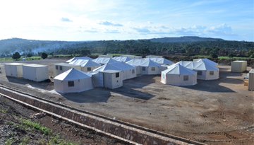 JINJA, Uganda--A UN-standard level-2 mobile treatment facility stands in the motor pool of the Uganda Rapid Deployment Capabilities Center in Jinja, Uganda, May 16, 2019. Soldiers from Uganda People’s Defence Force (UPDF) recently conducted training on efficiently and effectively setting-up, taking down and operating the mobile hospital at the Uganda Rapid Deployment Capabilities Center in Jinja, Uganda, May 6-17, 20