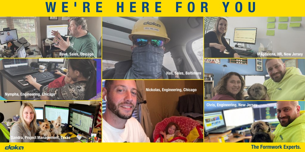 Doka_USA's tweet photo. Many of our employees are working from home in an effort to help flatten the curve. Show us how you are doing your part and finding ways to work remotely.  

#WorkFromHome #SocialDistancing #StaySafe #WeAreDoka #DokaUSA 🇺🇸 https://t.co/QPSiNVGt5M