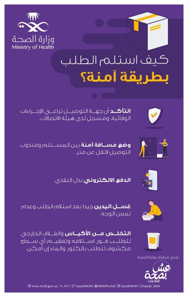 AJELNEWS24's tweet photo. تنبيه 🔴 مهم
.
.
إصابة امرأة أمريكية بفيروس كورونا بعد لمسها كيس متجر البقالة الذي وصلها مع عاملة توصيل الطلبات التي كانت مصابة بالفيروس.(سكاي نيوز)
....
ولذلك من المهم جداً التقيد بالطرق الآمنة الموضحة من #وزارة_الصحة لاستلام الطلبات من جهات التوصيل أو بعد شرائها.
. https://t.co/bBYFpqa2jc