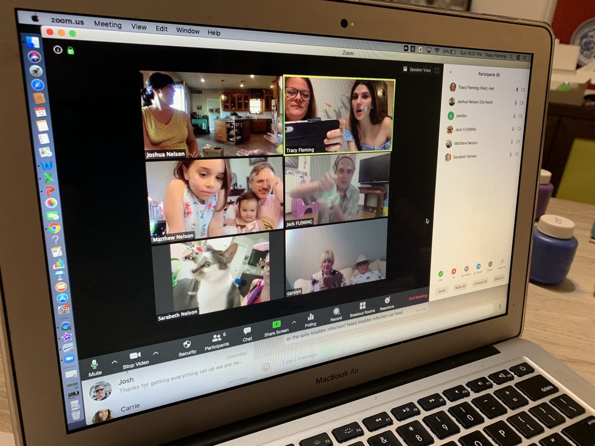 tracyjusttracy2's tweet photo. @johnkrasinski Our families in Austin, Texas and Hong Kong created "Zeaster" - Easter on Zoom - and got together for the nieces to enjoy games, crafts, face painting, eggs-ercise, and a virtual egg hunt for the finale. #somegoodnews https://t.co/2W2ZQEFtcC