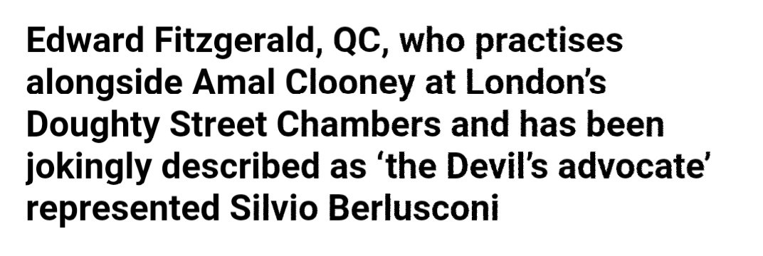 But let's return fleet of foot to Doughty Street, where Edward Fitzgerald, dubbed the Devil's Advocate, is currently joint head with Geoffrey Robertson. Fitzgerald, whose wife is Lord Porn's granddaughter, is a trustee of the Death Penalty Project, where Starmer is director.