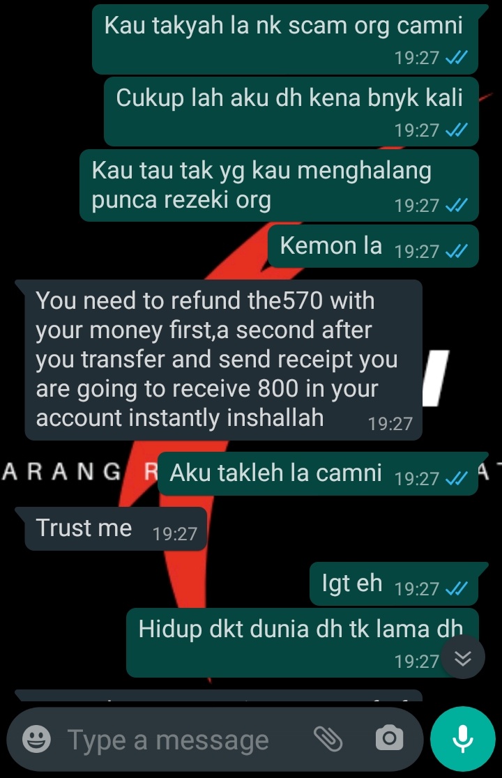 (Ini Sebuah Thread)Aku Tak Bodoh (mohon rt)Online Seller Take Note Scammer Detected      