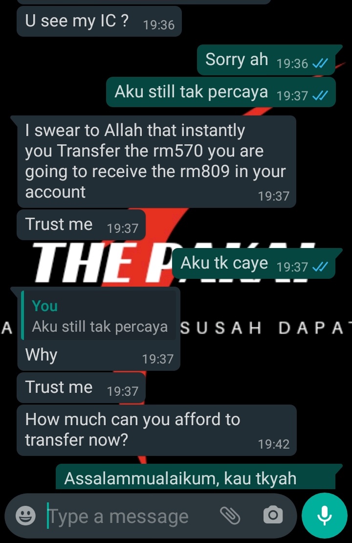 (Ini Sebuah Thread)Aku Tak Bodoh (mohon rt)Online Seller Take Note Scammer Detected      