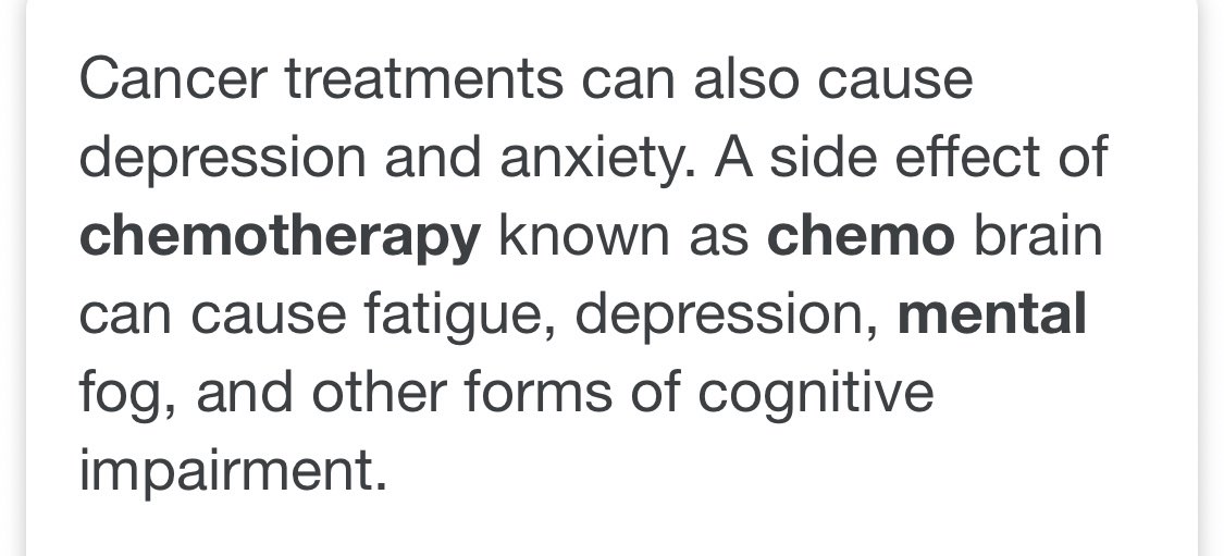 Come to find out chemotherapy can also cause mental health problems, so her statement still holds true. This then just shows she went to get treatment for her mental health issues while getting chemotherapy to treat her Lupus.