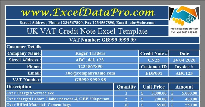 ExcelDataPro's tweet image. Download UK VAT Credit Note Excel Template exceldatapro.com/uk-vat-credit-…