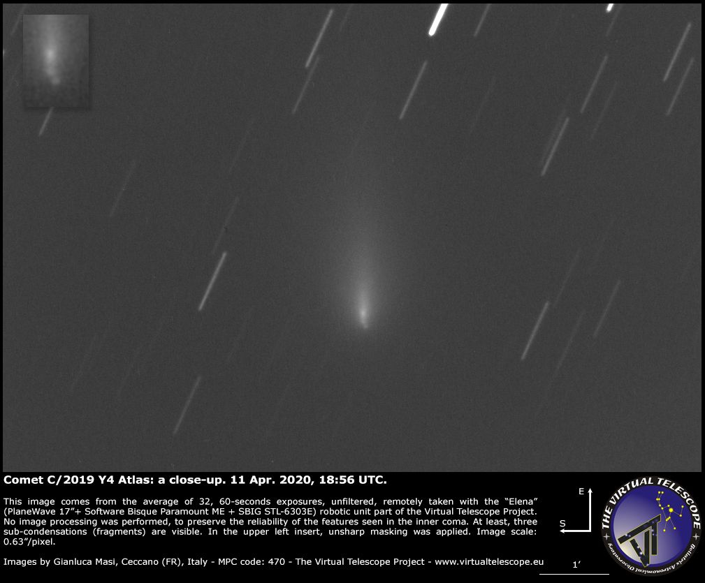 SPACEdotcom's tweet photo. Comet Atlas is falling apart, new photos confirm https://t.co/Hc7YkbBobd https://t.co/bDowFXYPOD