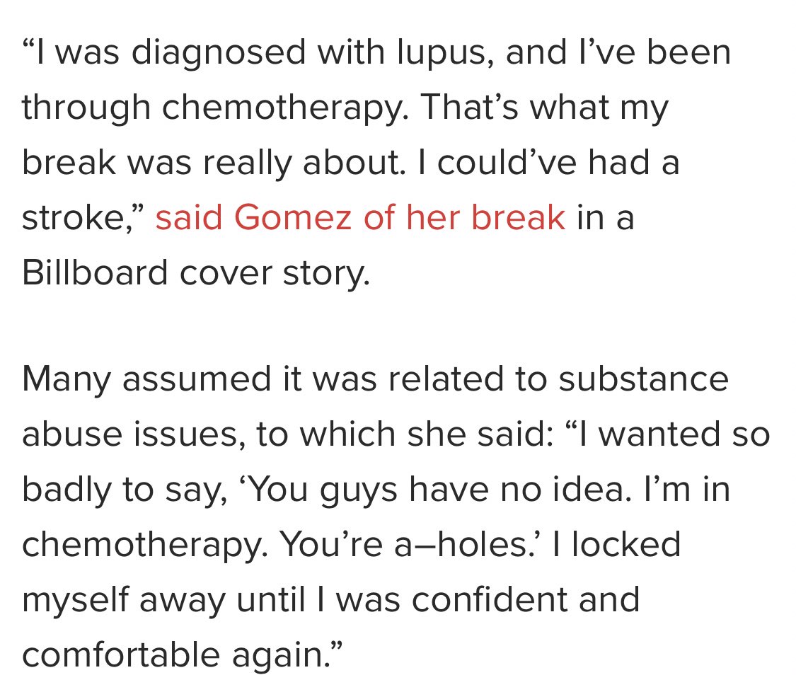 Of course this hate page will distract u from what the facility was used for by saying chemotherapy doesn’t happen there. Selena never said she had chemo there, but she has talked about being diagnosed and “locking herself away” until she was “comfortable” and “confident” again.