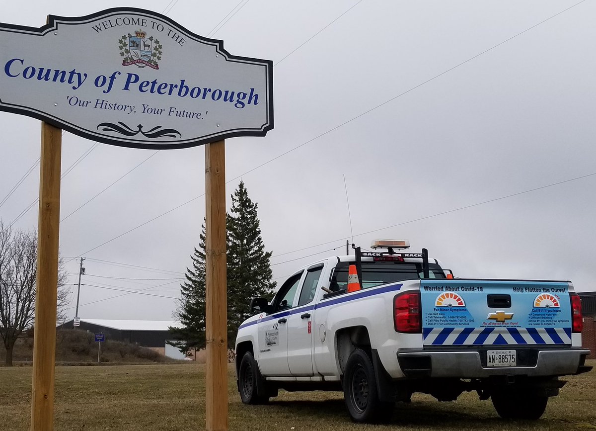 GoodRoads's tweet photo. We wanted to share a creative idea from the County of Peterborough’s Infrastructure Services Department. They wanted to help spread the word about COVID-19 &amp; steps to help flatten the curve to the general public and staff. Well done. #COVID19ON #localgov #onpoli #TuesdayThoughts https://t.co/0J9FwV9oCj