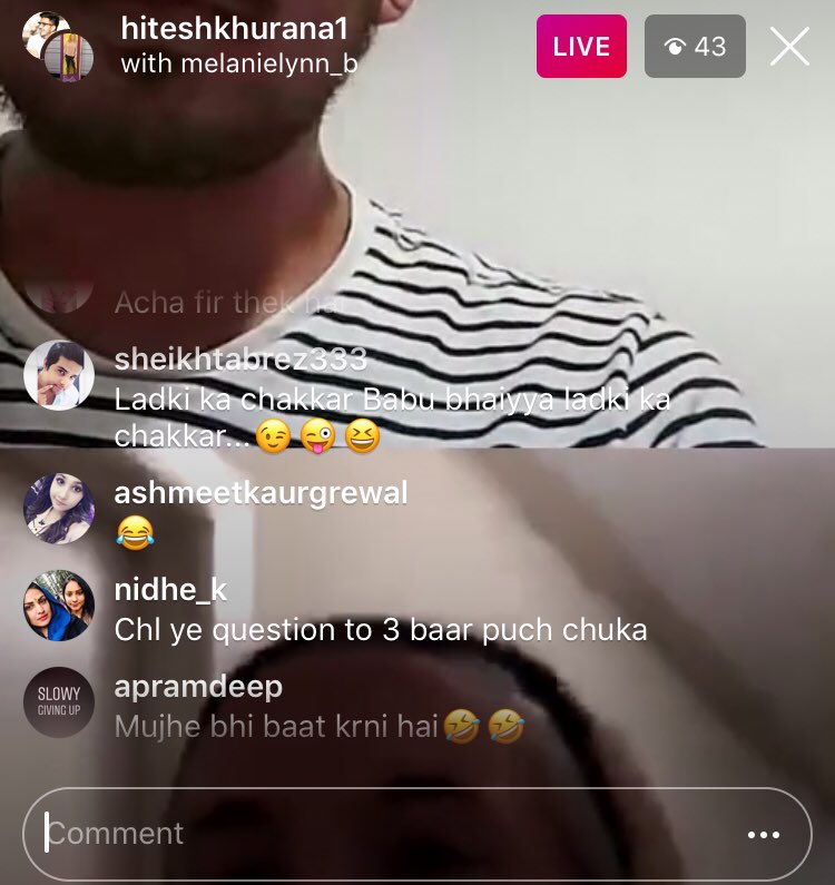 SRKian_Tabrez's tweet image. Raat ko live chat me bahut maza aya #Hitesh apni setting me lag gaya tha ek gori ladki k sath aur sabke comments ignore karne lag gaya tha😆😆😆ladki ka chakkar babu bhaiyya ladki ka chakkar😆😆😆 #Apram aur #Nidhi kabab me haddi ban kr mandla rhe the😆😆😆look my comments👇🏻👇🏻👇🏻