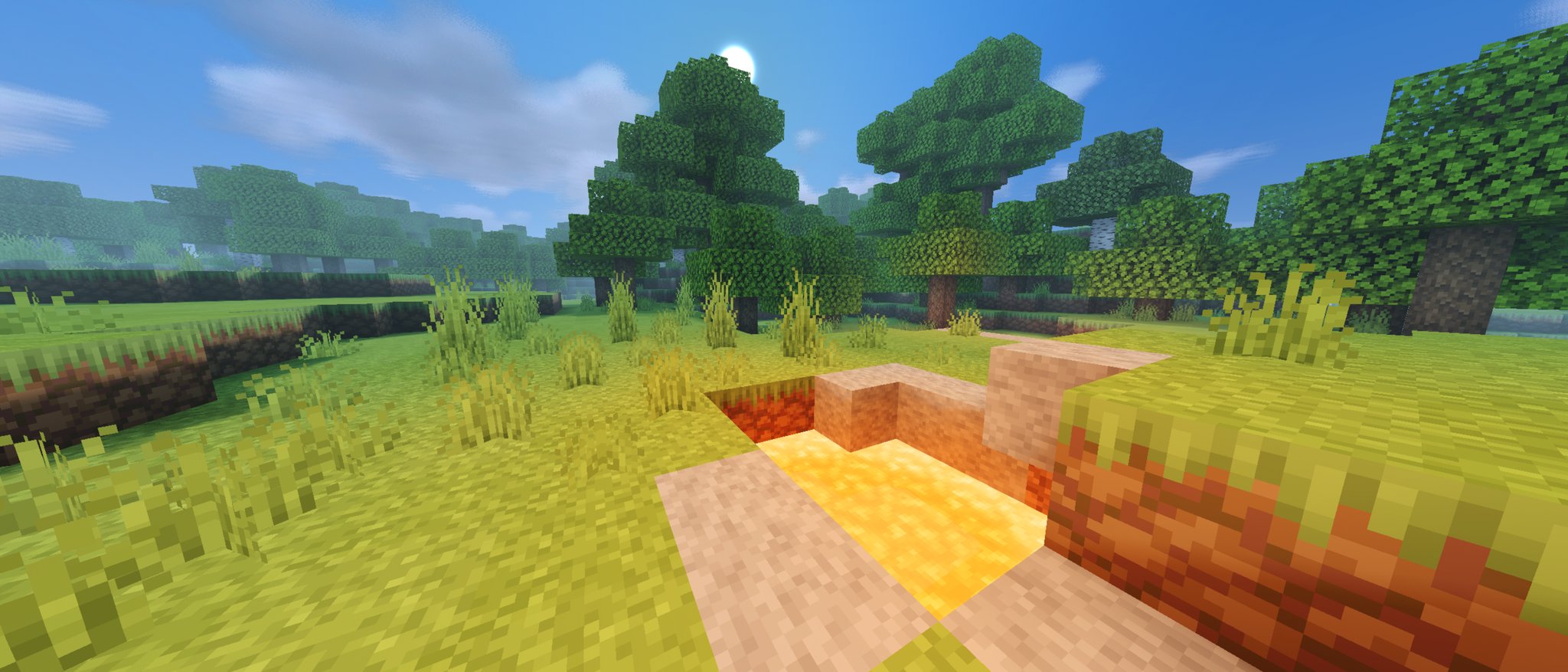 つかっちゃ 水も控えめで軽いしすきなshader 空は別のshaderだけど Minecraft Mcpe Mcbe