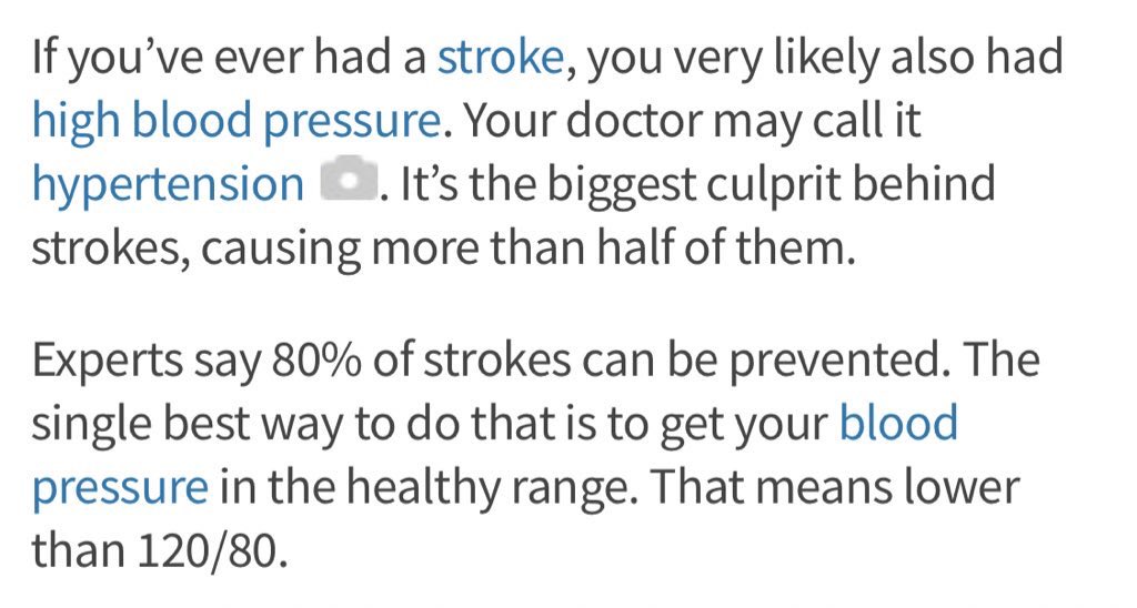 And to answer why she keeps saying she could have had a stroke.