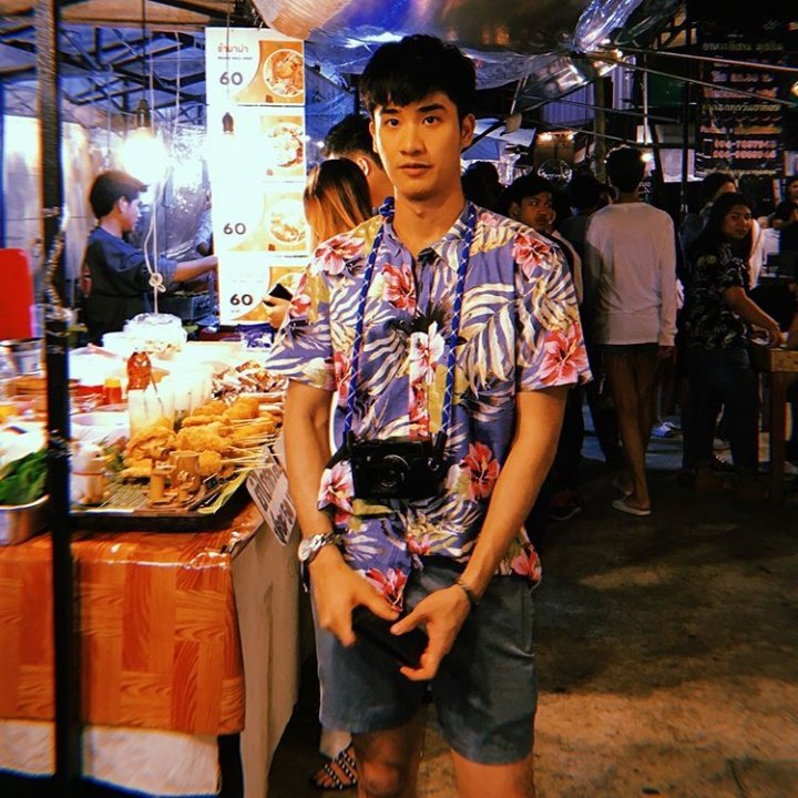 a thread of tay tawan wearing printed shirt  #Tawan_V  @Tawan_V