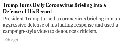 I know the Times thinks their reporting is "balanced," but describing Trump's actions through euphemism actively obscures the truth.