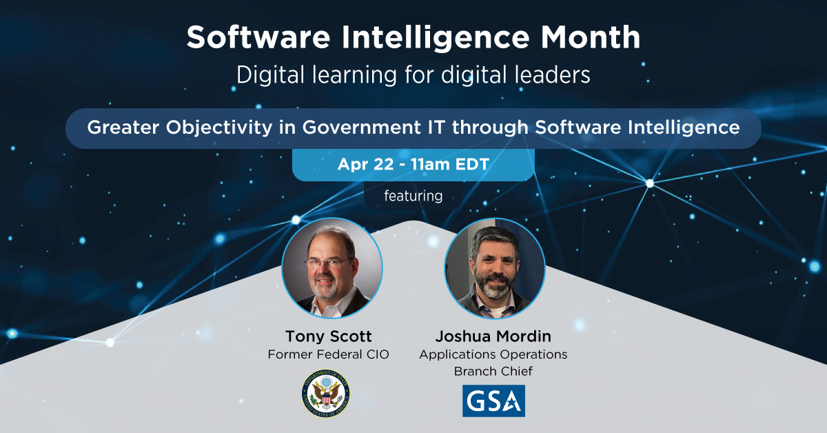 SW_Intelligence's tweet photo. Coming up next week - Tony Scott on raising the transparency of Federal IT modernization programs and GSA on Fed IT policies and managing complex software supply chains with #SoftwareIntelligence. Register here https://t.co/85ypfkiiev  #govtech #modernization  #vendormanagement https://t.co/tbxlZTknSe