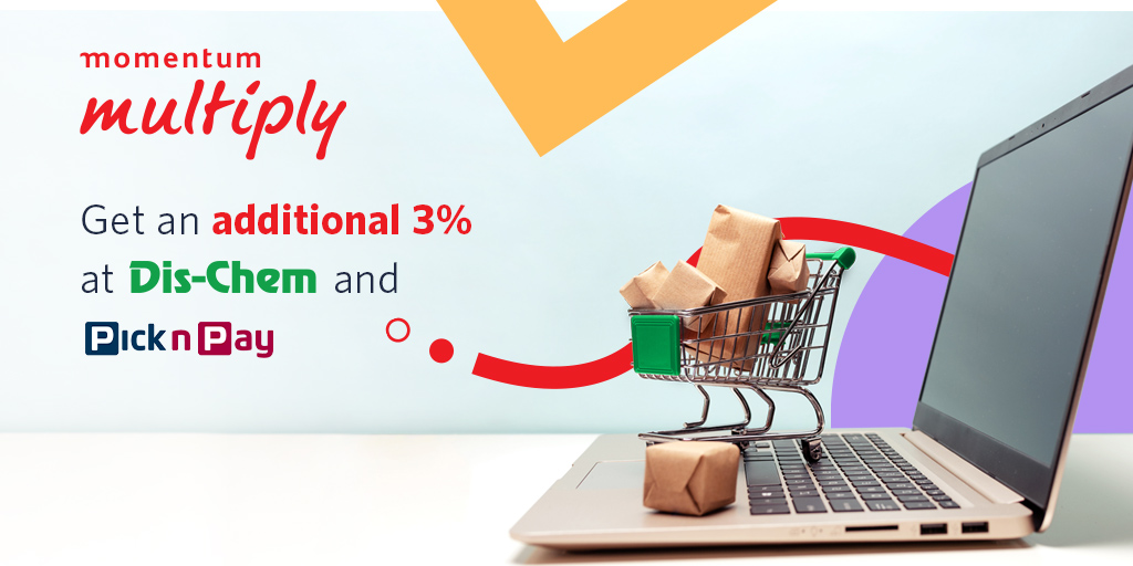 Get and additional 3% in cashbacks on top of your current cashbacks when you shop at <a href="/Dischem/">Dis-Chem</a> &amp; <a href="/PicknPay/">Pick n Pay</a>! 
Exclusive to Multiply Premier members. (1 - 30 April 2020) #MultiplyYourLife