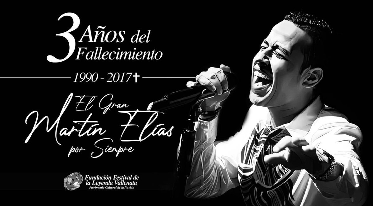 FESVALLENATO's tweet photo. Hoy, 14 de abril se cumplen tres años de la muerte de Martín Elías Diaz Acosta, 'El Gran Martin  Elías', el artista que en su corta carrera dejó una inmensa huella a través de su nobleza, bondad y carisma para cantar la música vallenata. #MartinEliasPorsiempre #Martinelias https://t.co/6CG1ji0H3M