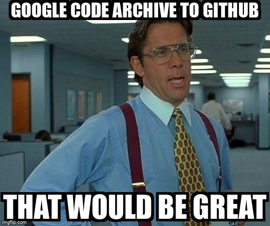 overflow_meme's tweet image. Google Code Archive to Github stackoverflow.com/questions/3932… #googlecode #svn #git