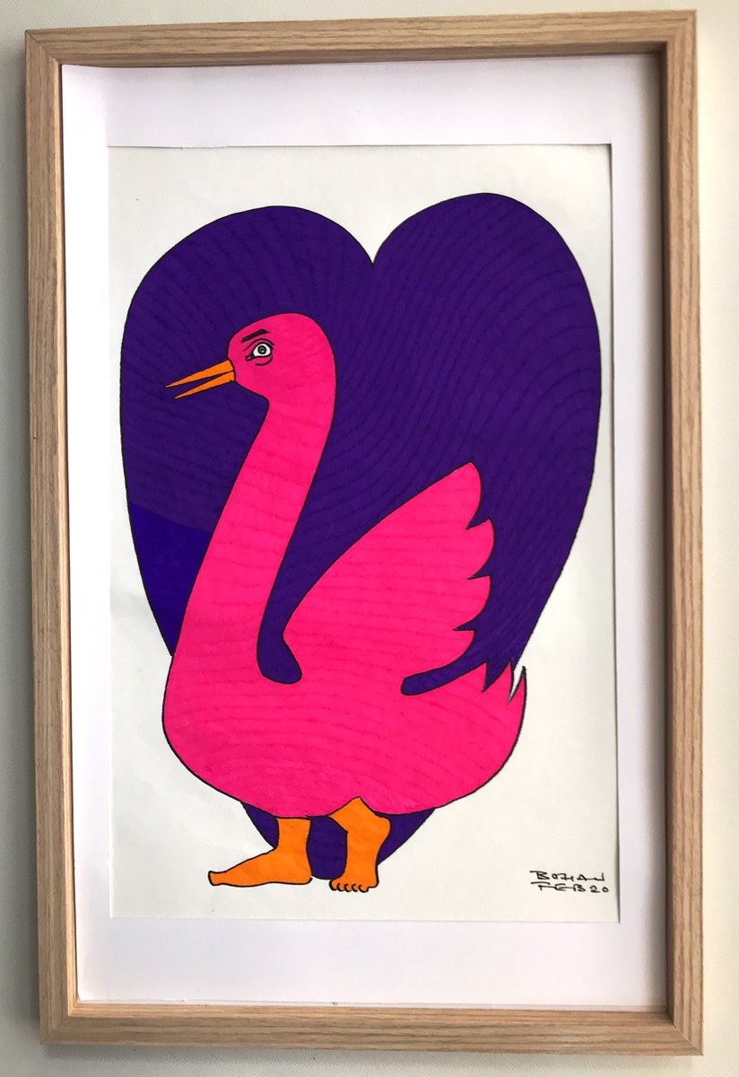 Normally I sell individual drawings for €150 so it’s a pretty good deal to get two for just €50. The offer ends when I either run out of drawings, run out of packaging (due to the lockdown) or reach the 30th April.Love Token (2020) & Pink Swan (2020)