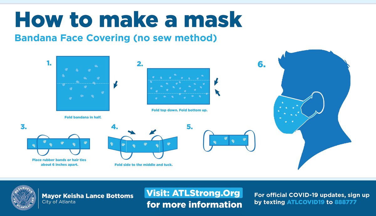 CityofAtlanta's tweet photo. The @cdcgov has released updated #COVID19 mask guidelines, including instructions on how to make your own mask at home. Do your part to #stopthespread. https://t.co/h7wzqUZd6p https://t.co/u78RrZuyoy