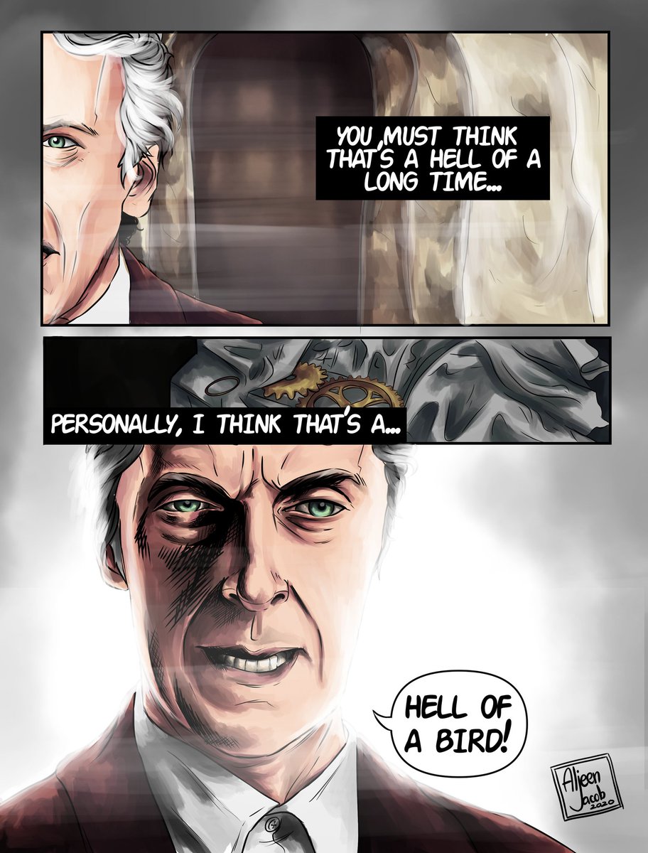 BollockFaceOn's tweet photo. After three days, I'm finally done! 

#HellOfABird comics for the Heaven Sent watchalong later on.

Happy Birthday Peter Capaldi! Thank you for being such an inspiration to all of us. 💕💕🥺🥺🥺 https://t.co/qWR9XcAQuE