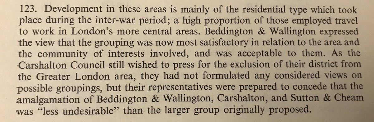 Re that last point, here is an extract from the summary of the conferences held to determine the composition of the new London boroughs...
