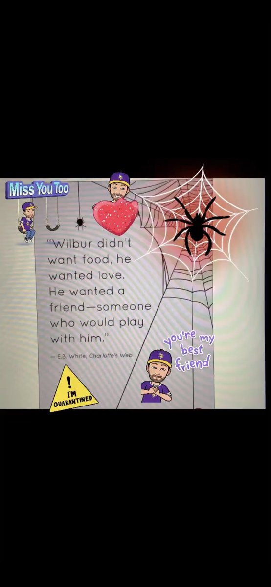 BursackMr's tweet photo. Hey @kiddielitprof I think we are all alittle bit like Wilbur right now!! #quarantine #traditionalbooksnaps #Charlotte’sweb https://t.co/BjhwyVLqlR
