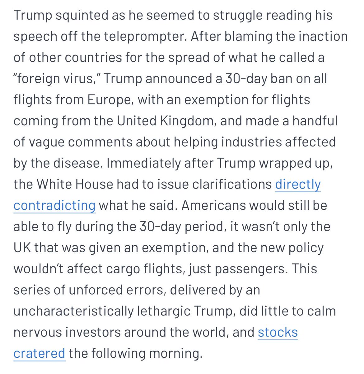 But here are some examples.What happened during Trump’s Oval Office speech vs. how NYT framed it: