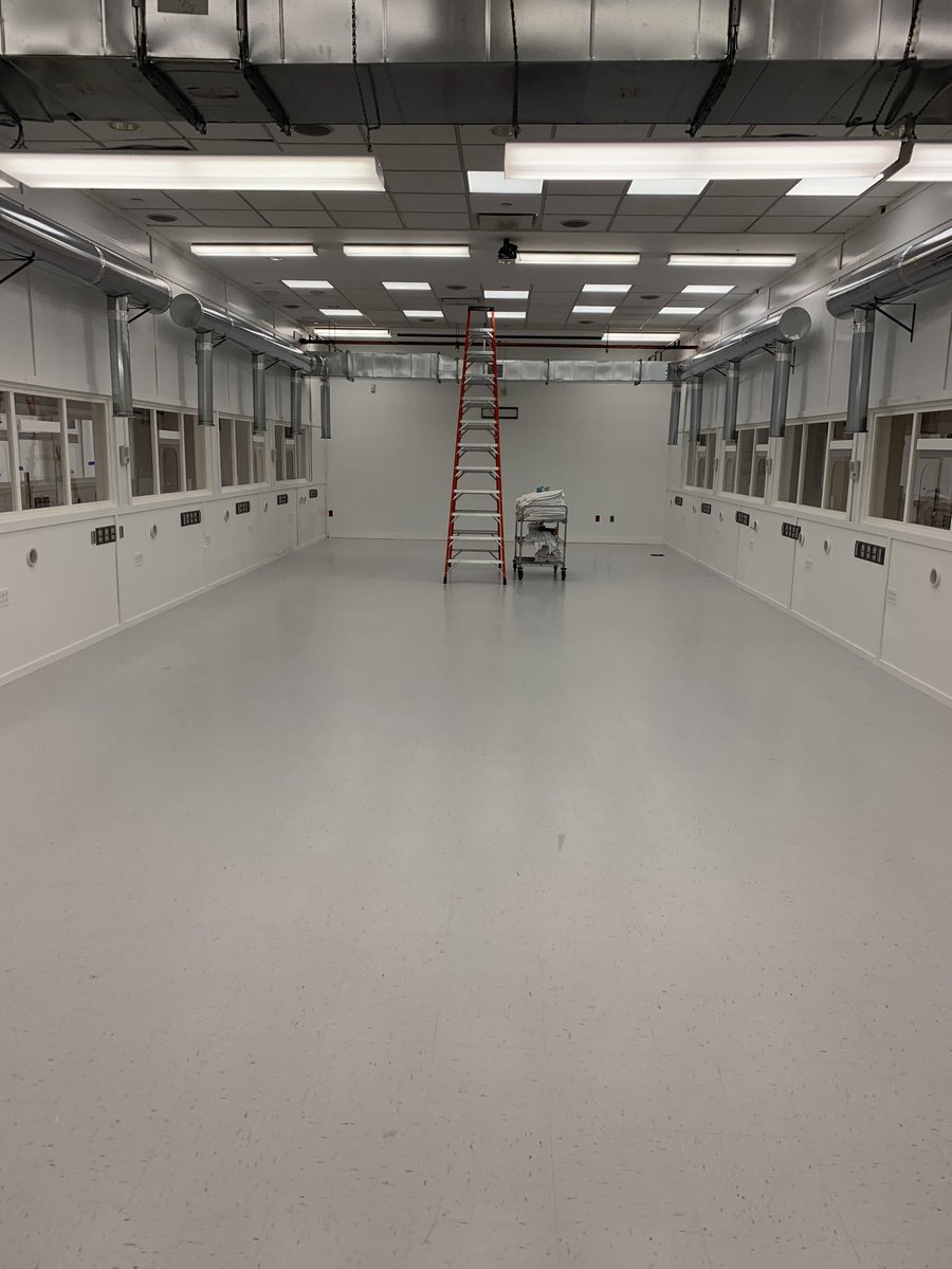 Our facilities department did it again!  Created three shell units in our conference center to house 45 Patients. Amazing!!!!