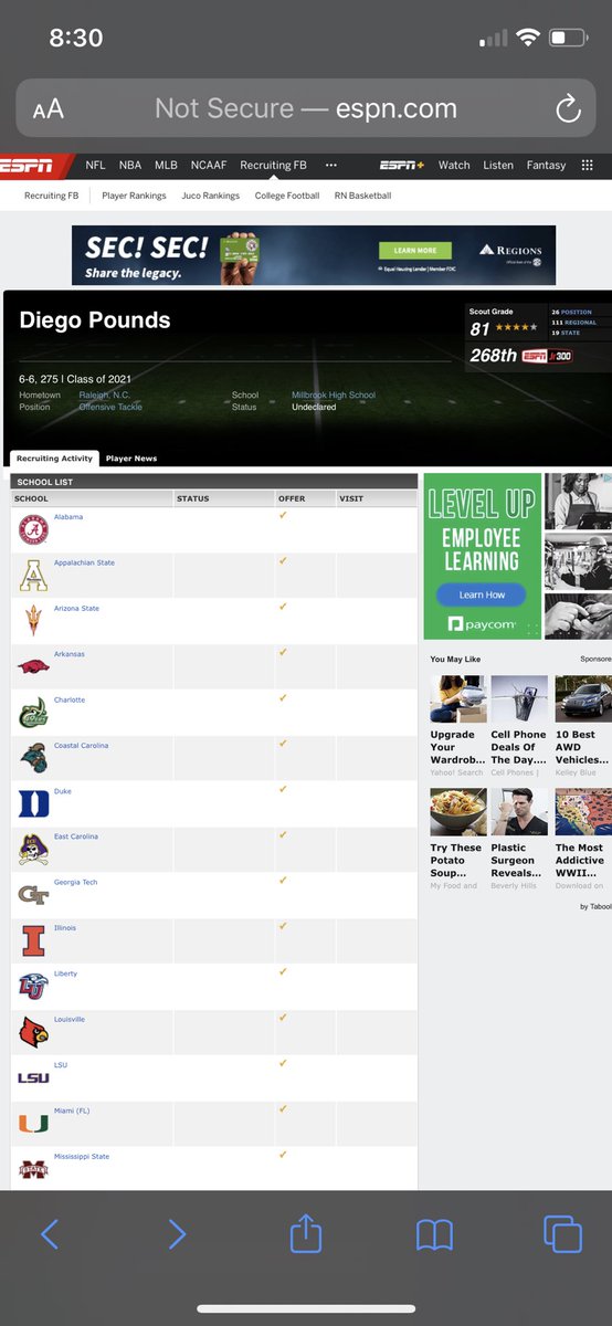 ⭐️’s don’t matter but blessed to receive 4⭐️ ranking by ESPN👀