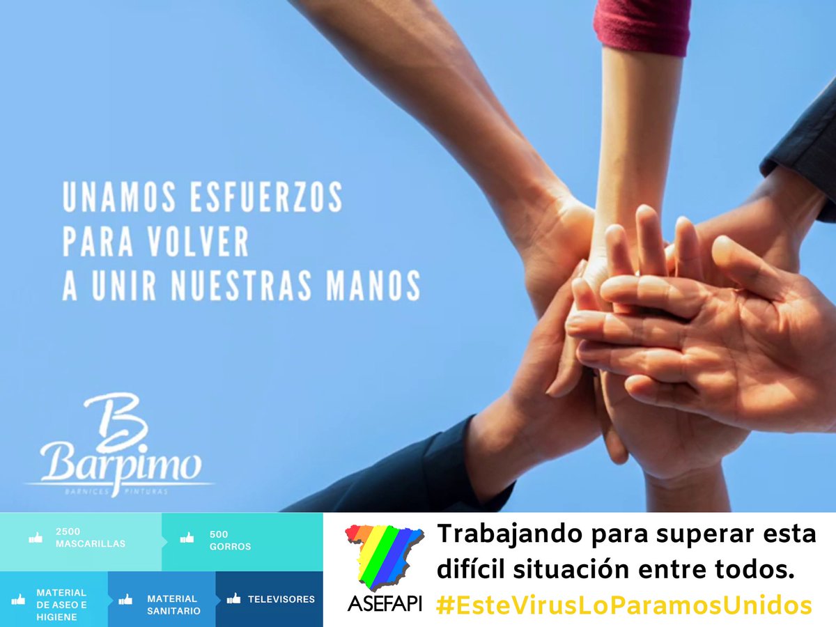 Asefapi_Es's tweet photo. La empresa #BARPIMO, socia de #ASEFAPI, ha hecho una donación de material sanitario, incluyendo 2.500 #mascarillas, 500 #gorros, #termómetros y #pulsioxímetros.
Agradecemos la labor solidaria de nuestros socios. #EsteVirusLoParamosUnidos
#coronavirus #covid19 #yomequedoencasa https://t.co/yOfW00haHg