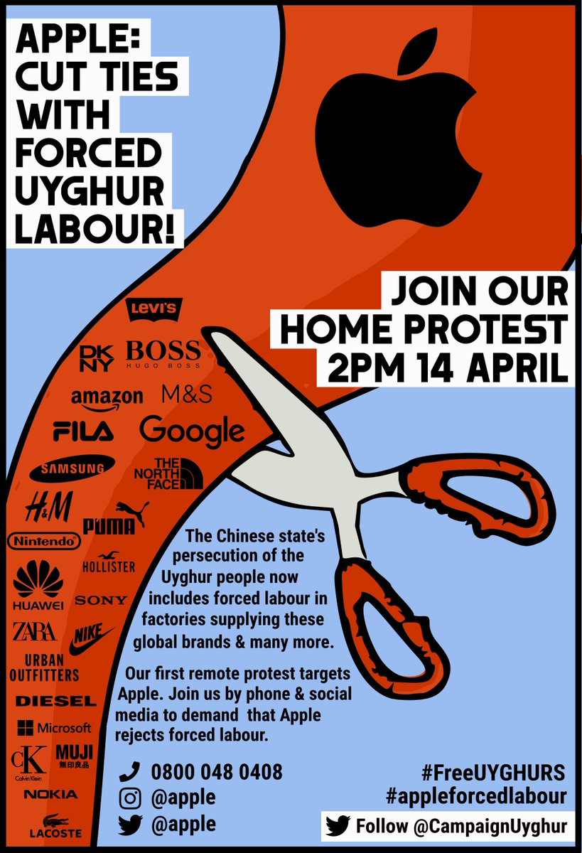 pandemicdemands's tweet photo. Cut ties with forced labour @Apple !! 
#FreeUYGHURS #AppleForcedLabour https://t.co/LsZBYc7CaR
