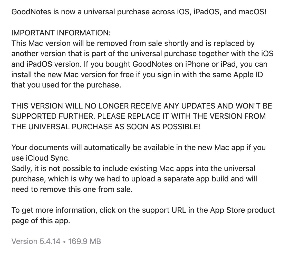 Peter Steinberger Goodnotes Is Moving To Universal Purchase Messy Tempted To Do The Same For Pdfviewerapp But We D Lose Existing Subscriptions And Have To Write Manual Migration Everyone Needs To