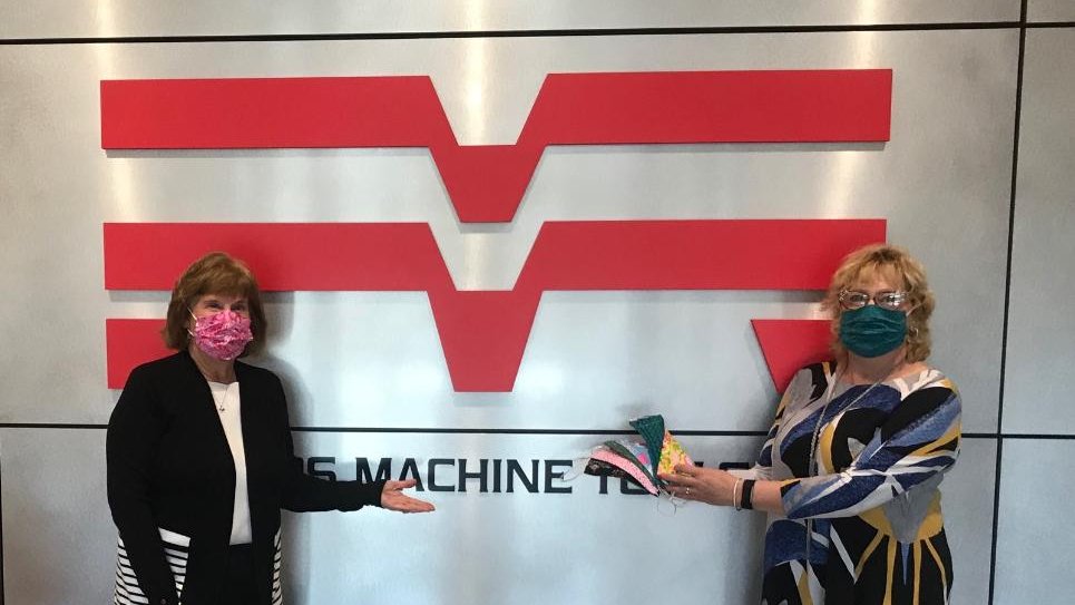 MethodsMT's tweet photo. Cathy Lambert, our Executive Admin, was up last night making masks for Methods employees. A special thank you to Cathy & all Methods employees who have been making masks & working to stay safe. #methodsmachinetools #covid19 #themethodsdifference https://t.co/nELEQvYvbM