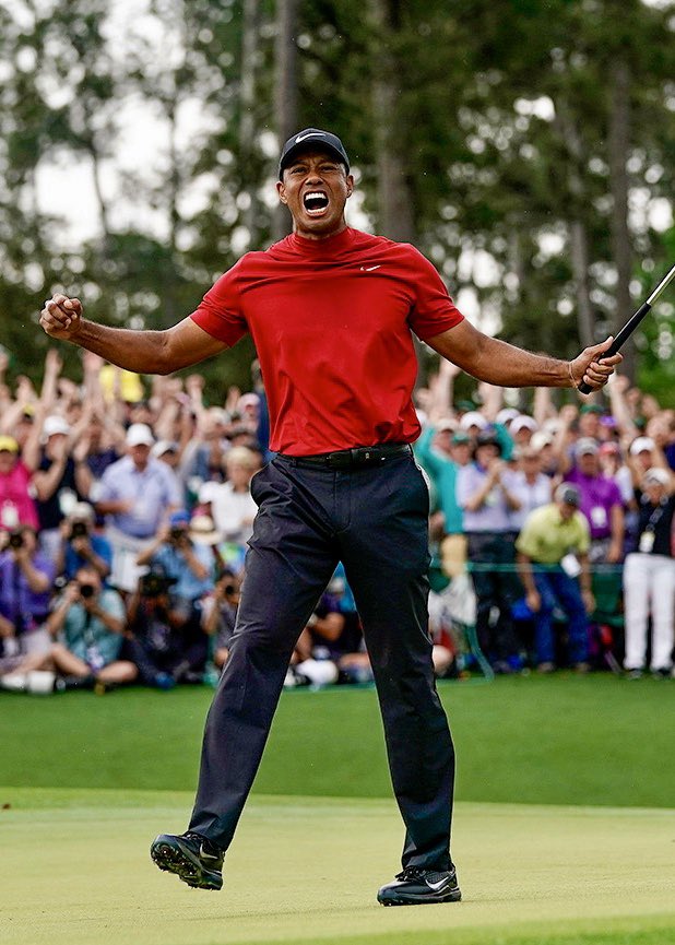JoeWoschitz's tweet photo. April 14th, 2019, we watched Boots’ favorite player @TigerWoods win his 5th #GreenJacket in his #ReturnToGlory! #TheMasters #AugustaNational @TheMasters 🏆🥂👢😎 https://t.co/cRHLxRAOhO