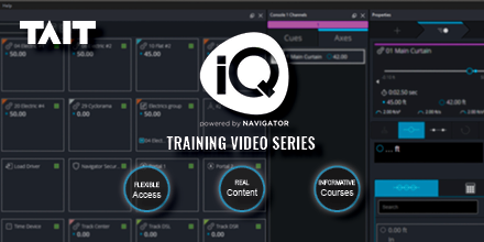 TAITTowers's tweet photo. AVAILABLE NOW: #TAIT is offering free online training courses for #iQPoweredbyNAVIGATOR. Whether you're a first time learner or a highly experienced show operator, the iQ Training Video Series is tailored to all levels of #entertainmentautomation. Sign up https://t.co/GWDyEH43kb https://t.co/88q8sbr2QT