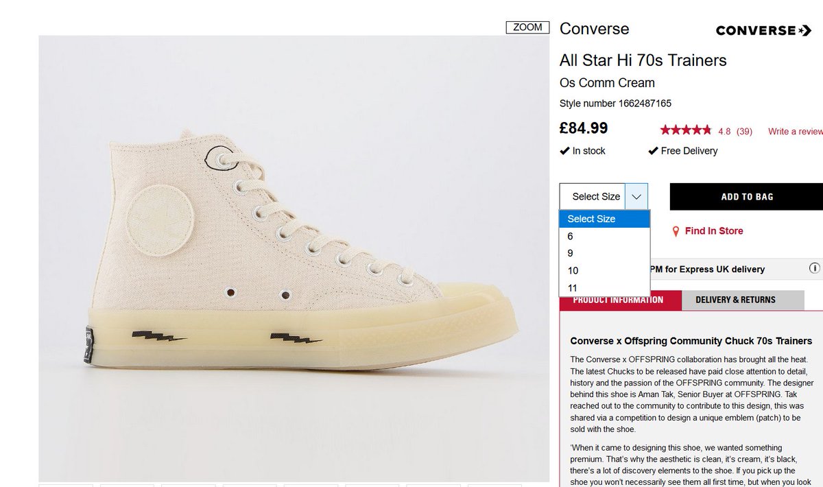 all star hi 70s trainers os comm cream