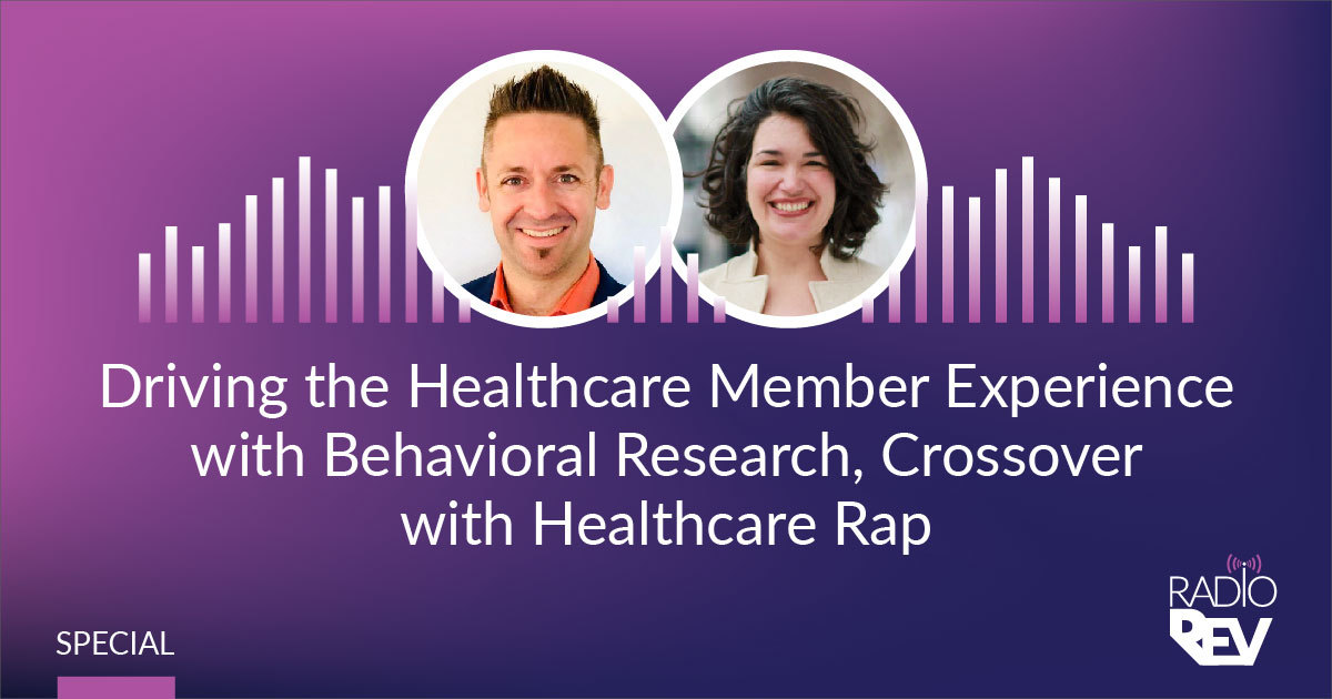 revelhealth's tweet photo. We're excited to release our first #RadioRev crossover episode!🎙️ Louise Briguglio & @jaredpiano from @healthcarerap discuss importance of member experience and the role #behavioralscience plays to make it better. Listen here: https://t.co/vgcm7x3Kil by @anchor https://t.co/nP7KBfcxiK