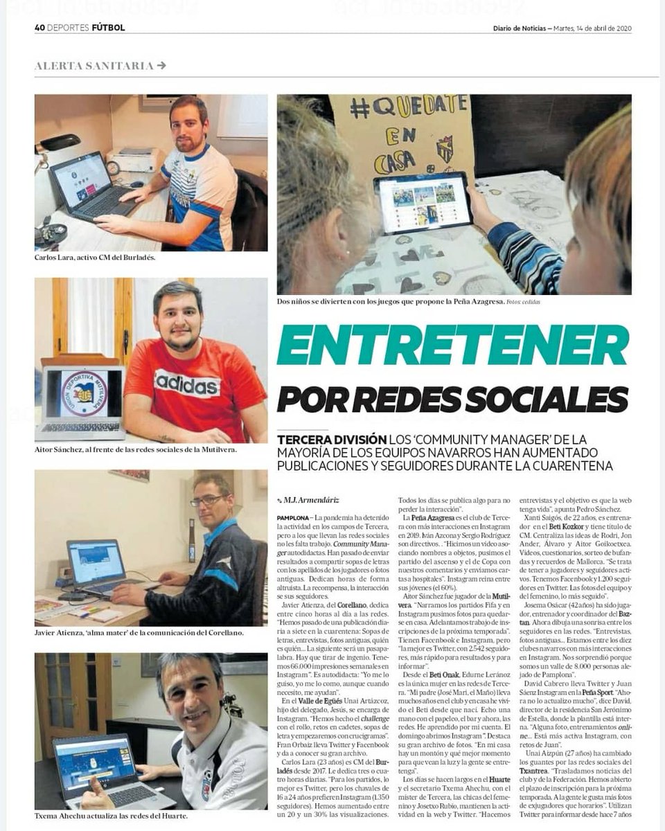 CarlosLara_7's tweet photo. Hoy en las páginas @NoticiasNavarra podeis encontrar mis impresiones sobre las redes sociales del Burladés (@ucdburlades)
Un proyecto que inicié hace dos años dando visibilidad y voz al equipo de mi pueblo del cuál me siento un AFICIONADO más ante todo. 🔵⚪👏 https://t.co/bSIdCRqdAz