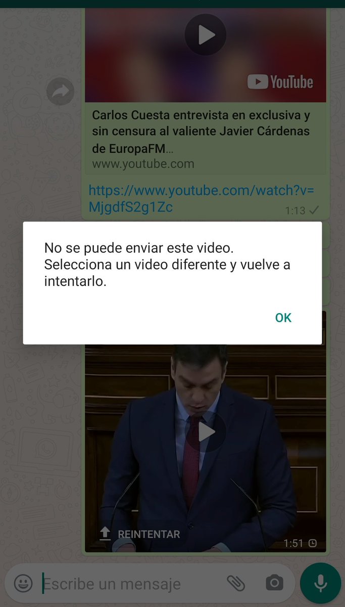 rsantossn's tweet photo. @CesarCalderon Pregunto con total sinceridad, ¿por que no me dejaban ayer reenviar un vídeo desmontando los bulos de Pedro Sanchez? Cualquier otro video no había problema https://t.co/c3eWxhZQAp