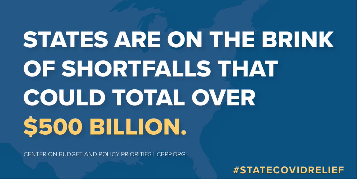 Our new report estimates that states are facing revenue shortfalls that could top $500B - mostly concentrated in a single fiscal year (the next). The feds can and must do more to help states close these shortfalls. If they don't, states will make deep, harmful budget cuts. 1/4