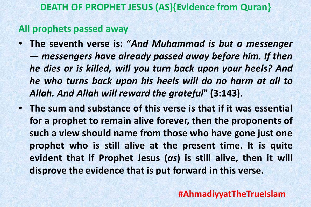 7 / 30 verses / DEATH OF JESUS evidence from QURAN